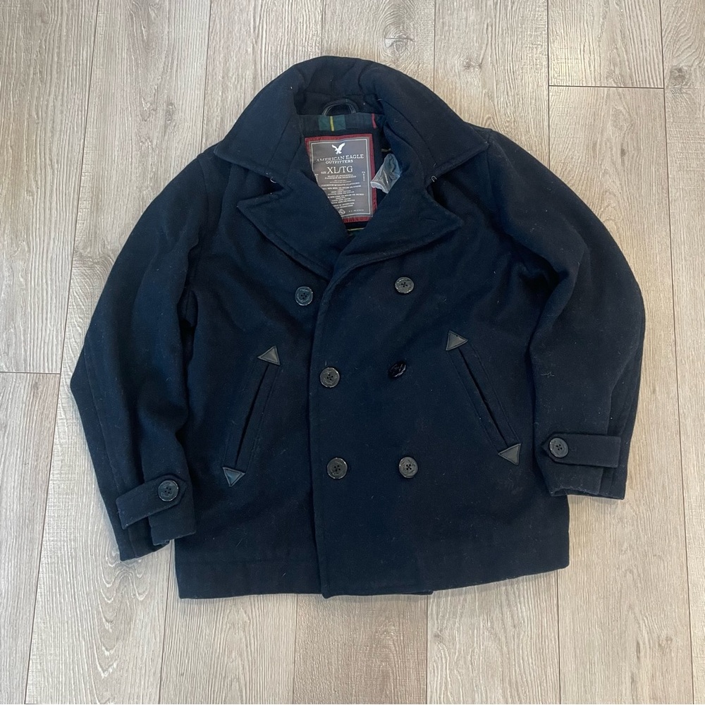 American Eagle Outfitters Navy Peacoat 90% wool pea coat